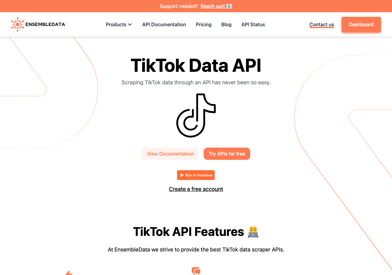 Ensembledata TikTok Scraping API